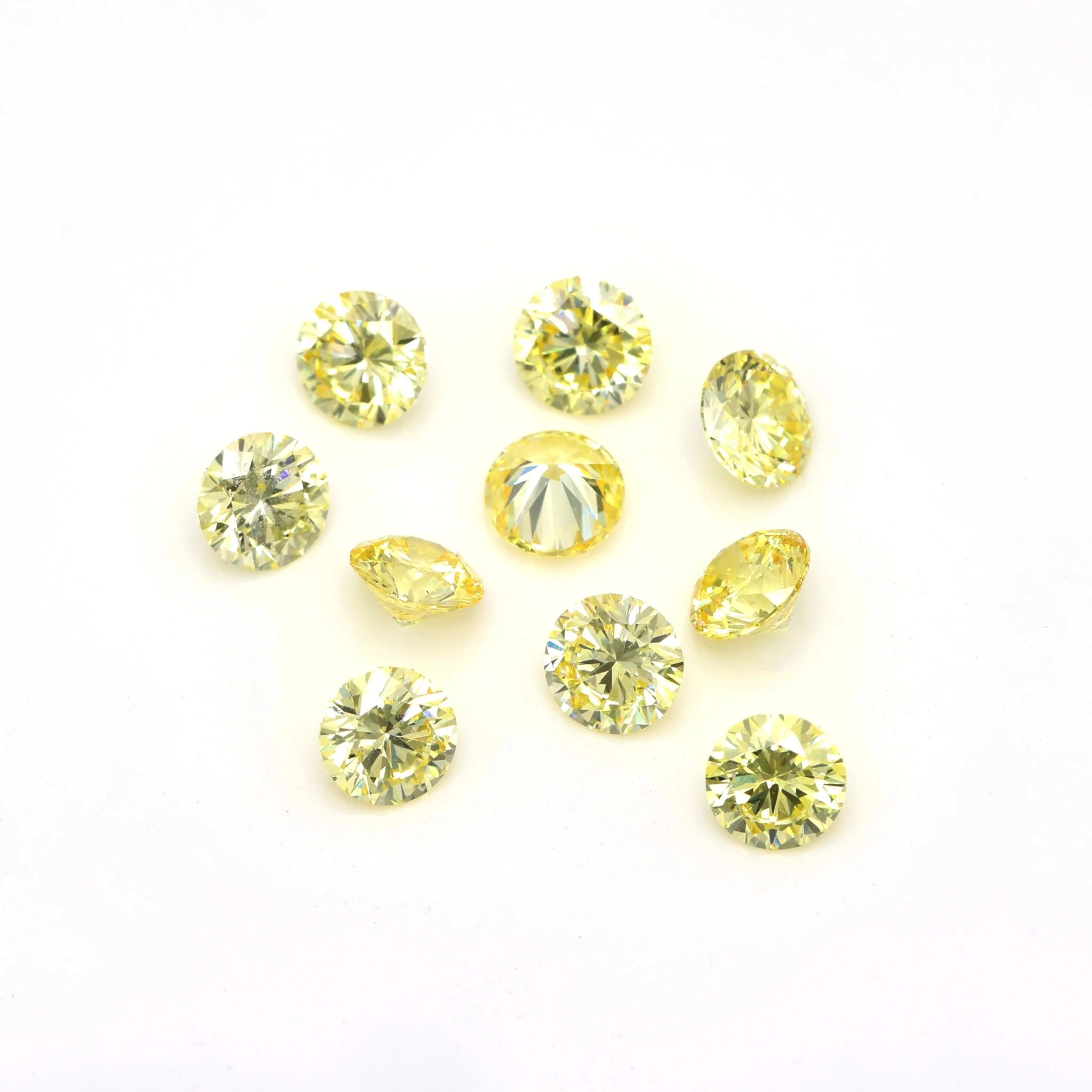 Yellow Round Lab Grown Diamond Melee